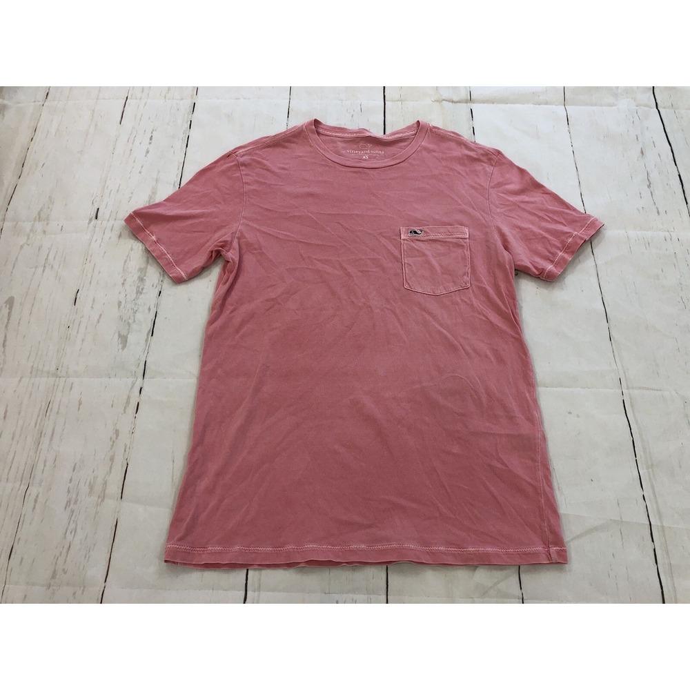 Vineyard Vines Graphic Pocket Logo Whale T-Shirt Shirt Salmon XS Cotton Flaw